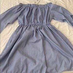 Oak+Fort striped off the shoulder dress